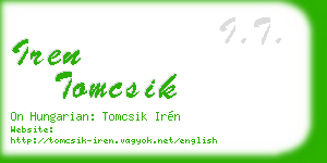 iren tomcsik business card